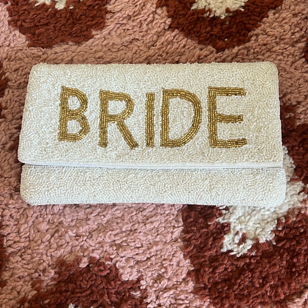 Beaded bride clutch